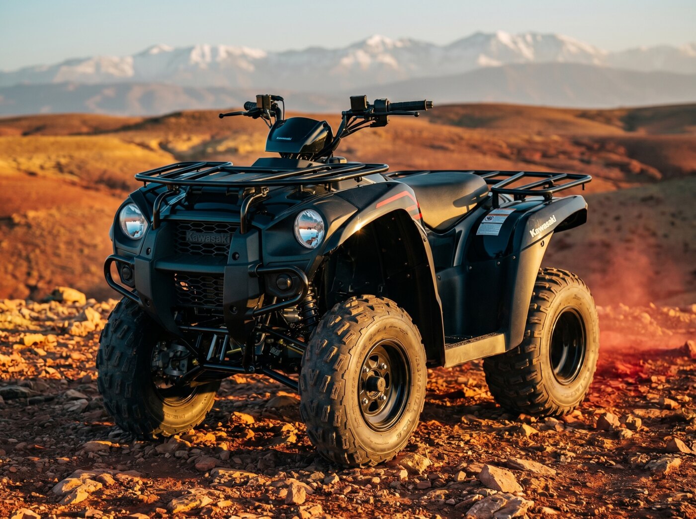 Quad Kawasaki Brute Force 300 dans le désert Agafay près de Marrakech